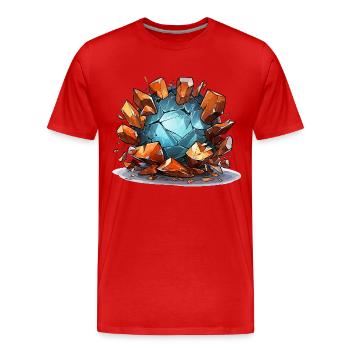 Frontières fragmentées - T-shirt bio Premium Homme - rouge - Devant - Damien (186cm)
