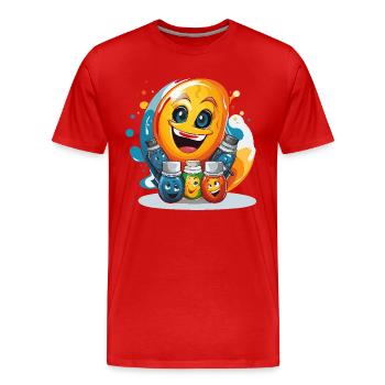 Palette der Kreativität - Männer Premium Bio T-Shirt - Rot - Vorne - Damien (186cm)