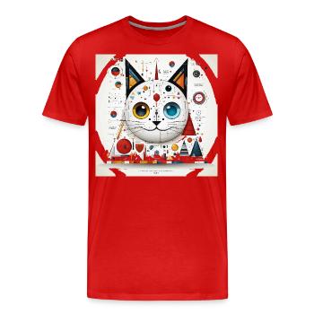 Symphonie de symétrie - T-shirt bio Premium Homme - rouge - Devant - Damien (186cm)