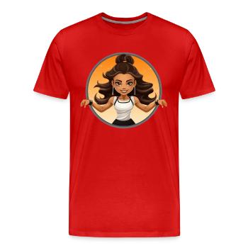 Anmut in der Luft - Männer Premium Bio T-Shirt - Rot - Vorne - Damien (186cm)
