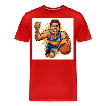 Airborne Dominance - Men's Premium Organic T-Shirt - red - Front - Damien (186cm)
