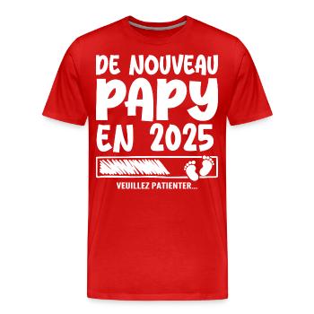 Grandpa again in 2025 - Men's Premium Organic T-Shirt - red - Front - Damien (186cm)