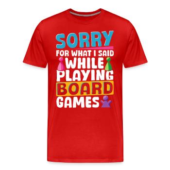 Spielen von Brettspielen Brettspiel Game - Männer Premium Bio T-Shirt - Rot - Vorne - Damien (186cm)