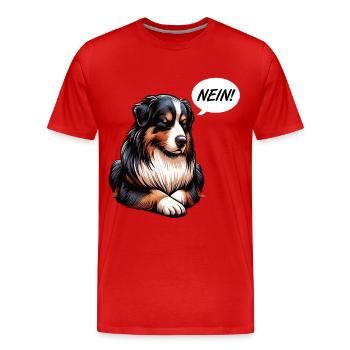 Nein Australian Shepherd Aussie Aussiebesitzer - Männer Premium Bio T-Shirt - Rot - Vorne - Damien (186cm)