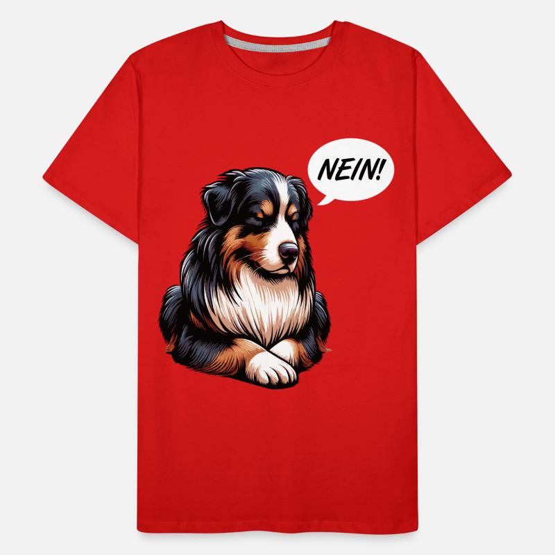 Nein Australian Shepherd Aussie Aussiebesitzer Männer Premium Bio T-Shirt