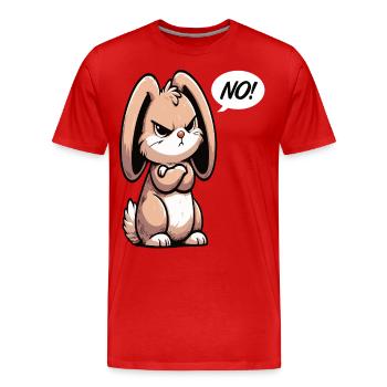No Kaninchen Hase Hasen langohr Klopfer Rammler - Männer Premium Bio T-Shirt - Rot - Vorne - Damien (186cm)