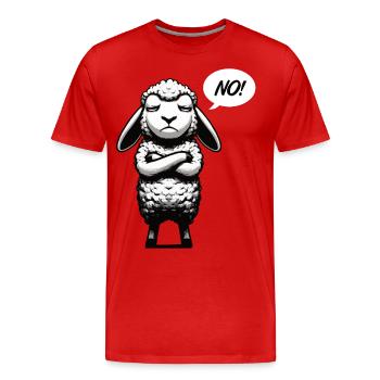 No Schaf Schafe Schäfer Schafhalter Schafherde - Männer Premium Bio T-Shirt - Rot - Vorne - Damien (186cm)