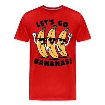 Tanzende Bananen mit Sonnenbrille - Männer Premium Bio T-Shirt - Rot - Vorne - Damien (186cm)