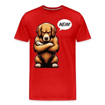 Nein Golden Retriever Goldie Goldiebesitzer - Männer Premium Bio T-Shirt - Rot - Vorne - Damien (186cm)