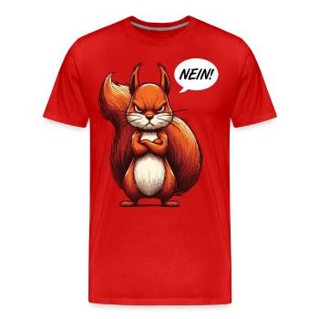 Nein Eichhörnchen Eichhorn Eichhörnchenliebhaber - Männer Premium Bio T-Shirt - Rot - Vorne - Damien (186cm)