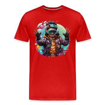 Augmented Vision - Men's Premium Organic T-Shirt - red - Front - Damien (186cm)