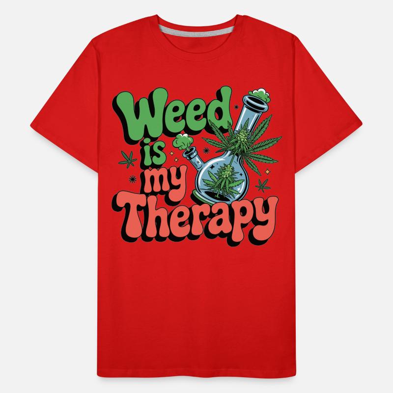 Weed is my therapy - relaxation on prescription Men's Premium Organic T-Shirt