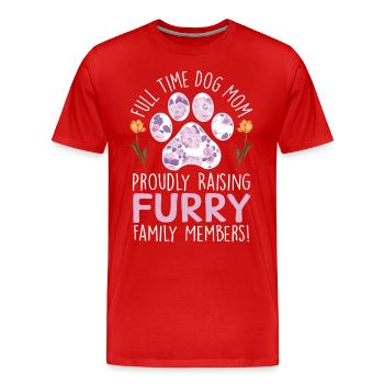 Pelzige Hunde Vollzeit-Hunde mama - Männer Premium Bio T-Shirt - Rot - Vorne - Damien (186cm)