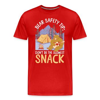 Camping Bärenangriff Tip Wandern Camper - Männer Premium Bio T-Shirt - Rot - Vorne - Damien (186cm)