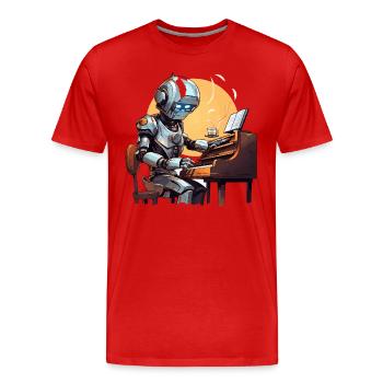 The Robotic Pianist - Men's Premium Organic T-Shirt - red - Front - Damien (186cm)