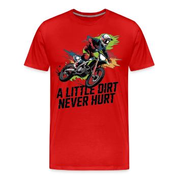 Motocross – Dreck ist geil! - Männer Premium Bio T-Shirt - Rot - Vorne - Damien (186cm)
