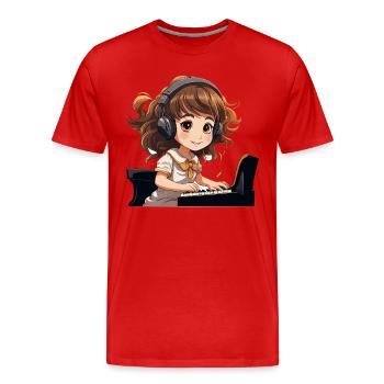 Le Petit Pianiste - T-shirt bio Premium Homme - rouge - Devant - Damien (186cm)