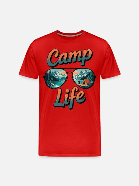Camp Life – Pure Adventure - Men's Premium Organic T-Shirt - red