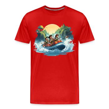 Les Raiders des Rapides - T-shirt bio Premium Homme - rouge - Devant - Damien (186cm)