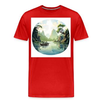 Les Vagabonds de la rivière - T-shirt bio Premium Homme - rouge - Devant - Damien (186cm)