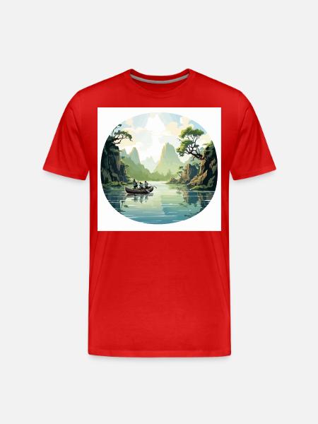 Die Flusswanderer - Männer Premium Bio T-Shirt - Rot