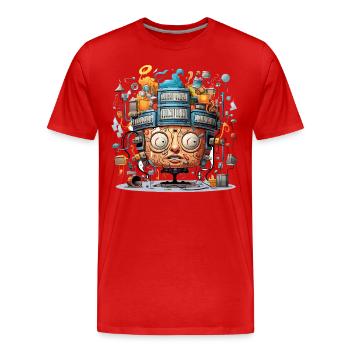 The Musical Mind Map - Men's Premium Organic T-Shirt - red - Front - Damien (186cm)