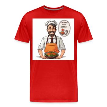 Die Gourmet-Couture - Männer Premium Bio T-Shirt - Rot - Vorne - Damien (186cm)