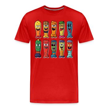 The Silly Striders - Men's Premium Organic T-Shirt - red - Front - Damien (186cm)