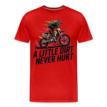 Motocross – Un peu de saleté ne fait jamais de mal - T-shirt bio Premium Homme - rouge - Devant - Damien (186cm)