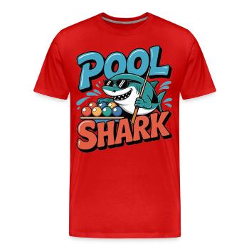 Billiards - Pool shark at the pool table - Men's Premium Organic T-Shirt - red - Front - Damien (186cm)