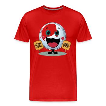L’affrontement des Jokesters - T-shirt bio Premium Homme - rouge - Devant - Damien (186cm)