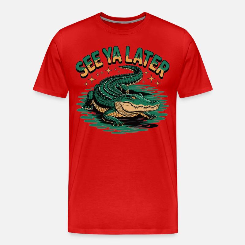Bis später Alligator - Männer Premium Bio T-Shirt - Rot