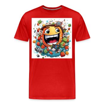 The Jokesters Humor Vault - Men's Premium Organic T-Shirt - red - Front - Damien (186cm)
