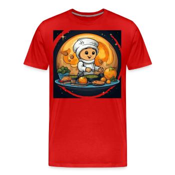 Les planètes gastronomiques - T-shirt bio Premium Homme - rouge - Devant - Damien (186cm)