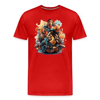 The Instrument Harmony - Men's Premium Organic T-Shirt - red - Front - Damien (186cm)