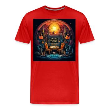 L’instrument Escape - T-shirt bio Premium Homme - rouge - Devant - Damien (186cm)