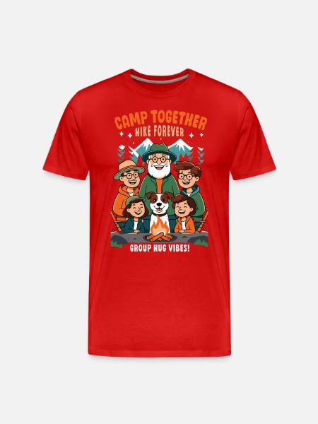 Camp Together Hike Camping - Men's Premium Organic T-Shirt - red