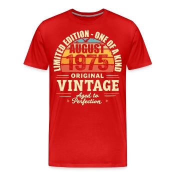 August 1975 Geburtstag August 1975 - August 1975 - Männer Premium Bio T-Shirt - Rot - Vorne - Damien (186cm)