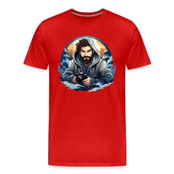 Master the Frame: Ausbildung zum visuellen Geschichtenerzähler - Männer Premium Bio T-Shirt - Rot - Vorne - Damien (186cm)