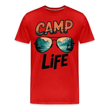 Camp Life Sunglasses - Men's Premium Organic T-Shirt - red - Front - Damien (186cm)