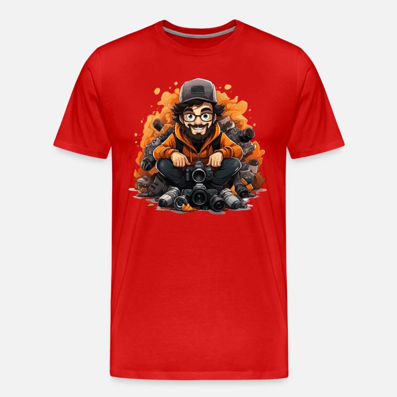 Rahmen-Marktplatz - Männer Premium Bio T-Shirt - Rot