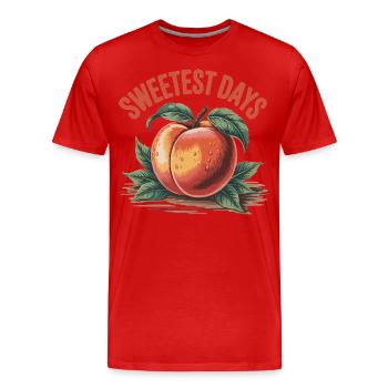 Pfirsich Sommer Shirt - Männer Premium Bio T-Shirt - Rot - Vorne - Damien (186cm)