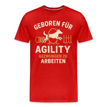 Chien Sport Agility Loisir Loisir Équipe Chien - T-shirt bio Premium Homme - rouge - Devant - Damien (186cm)
