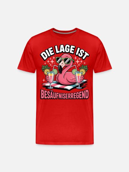 Flamingo de fête Ivresse - T-shirt bio Premium Homme - rouge