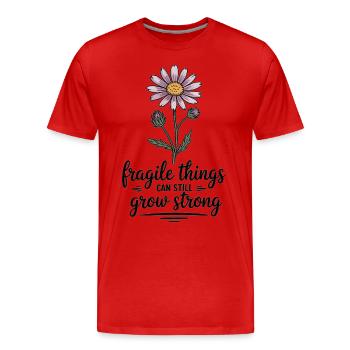 Growing Strength - T-shirt à fleurs - T-shirt bio Premium Homme - rouge - Devant - Damien (186cm)