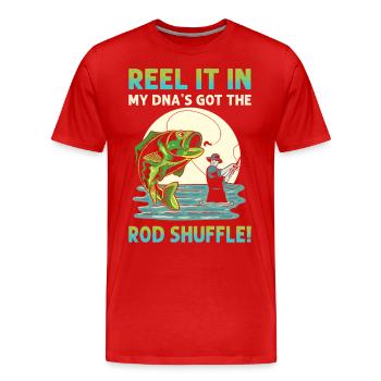 Fisch In Meiner DNA Fischerei Angeln - Männer Premium Bio T-Shirt - Rot - Vorne - Damien (186cm)