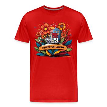Pinceaux de changement : projet d’art public pour les amateurs - T-shirt bio Premium Homme - rouge - Devant - Damien (186cm)