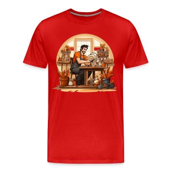 Clay Creations: Sculpture & Pottery Studio - Men's Premium Organic T-Shirt - red - Front - Damien (186cm)