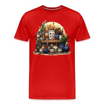 Sculpt & Shape : trousse d’outils pour les passionnés - T-shirt bio Premium Homme - rouge - Devant - Damien (186cm)