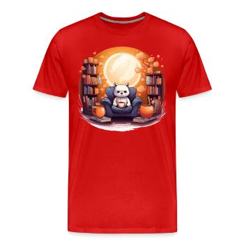 Paradis littéraire - T-shirt bio Premium Homme - rouge - Devant - Damien (186cm)